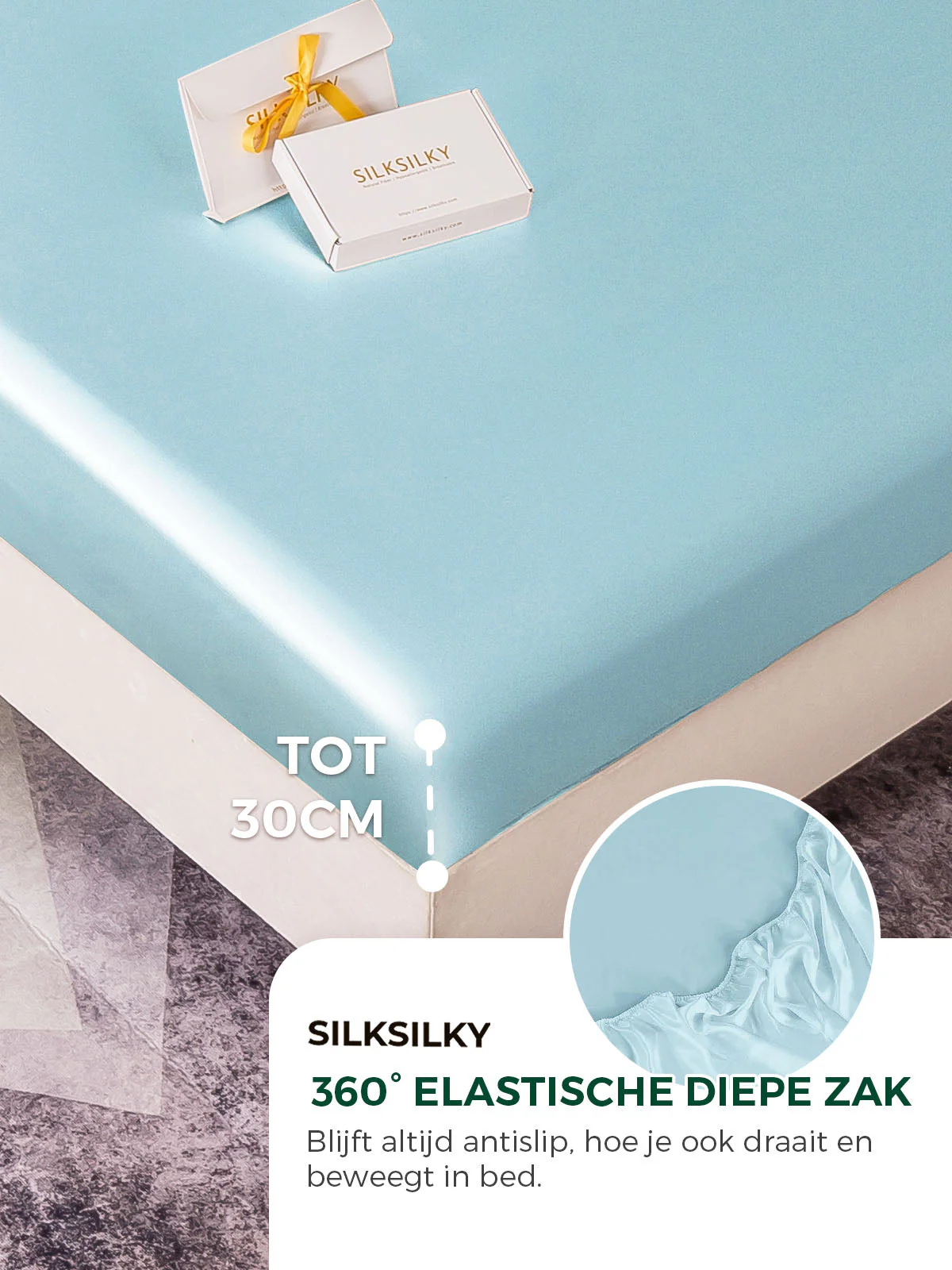 19Momme 4st Zijde Set Hoeslaken & Plat Laken + 2x Kussensloops - Image 98