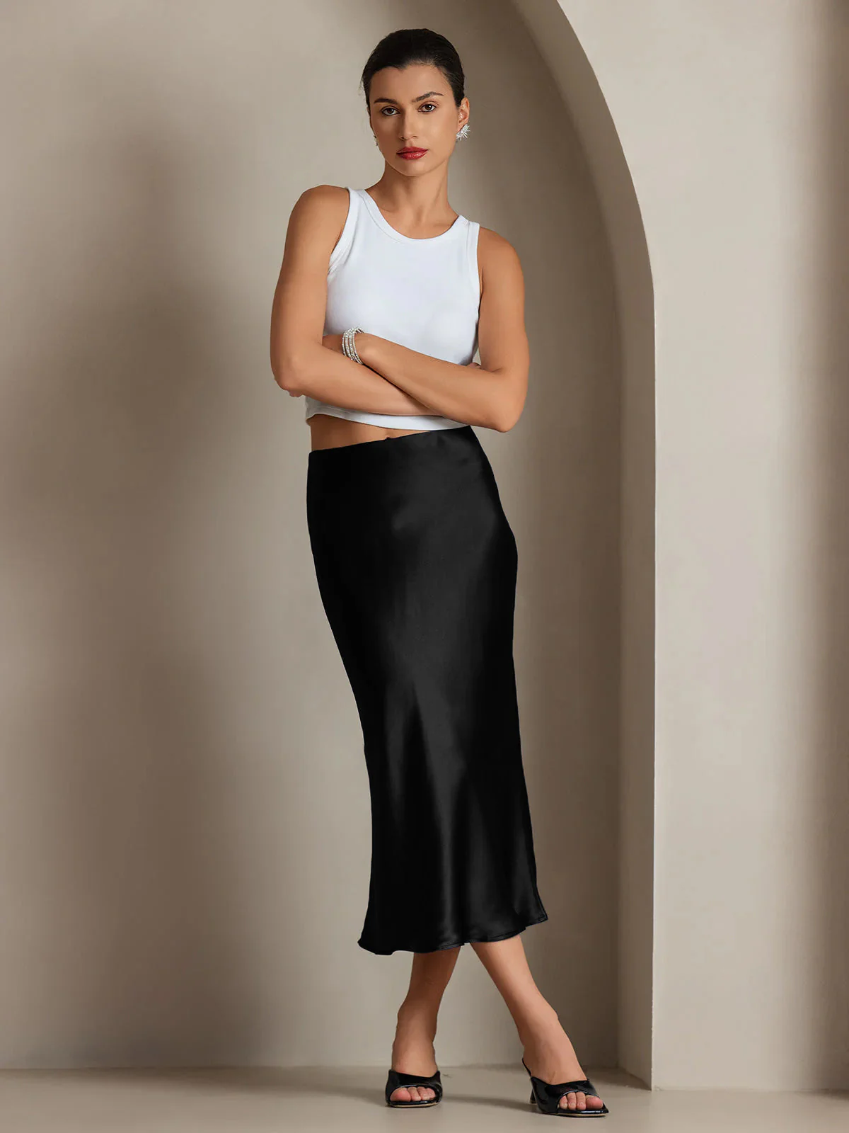 Eenvoudige Elegante Rok van Pure Zijde - Image 13