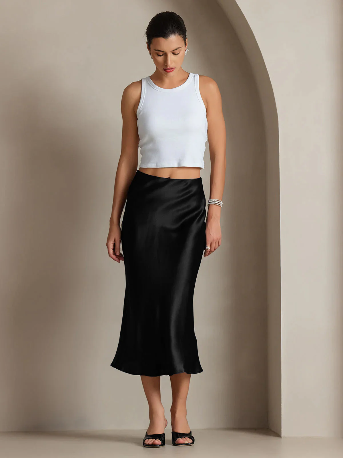 Eenvoudige Elegante Rok van Pure Zijde - Image 15
