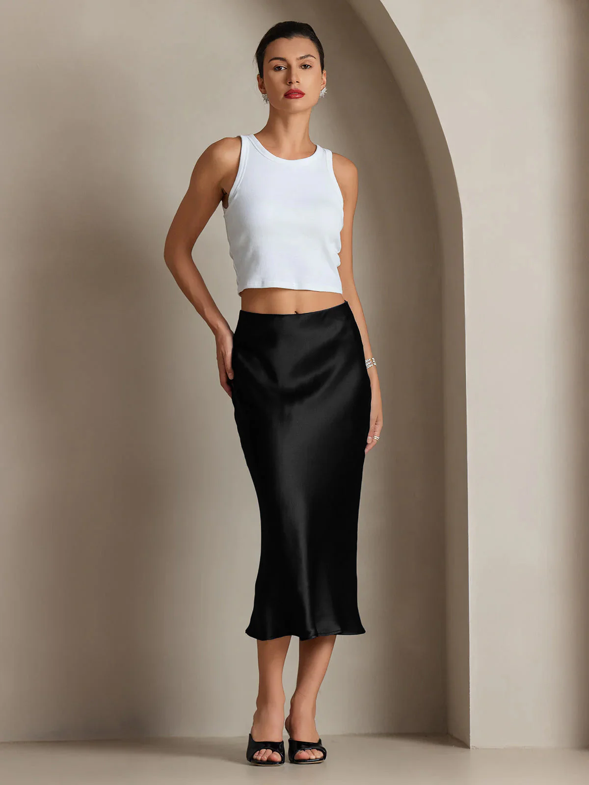 Eenvoudige Elegante Rok van Pure Zijde - Image 16