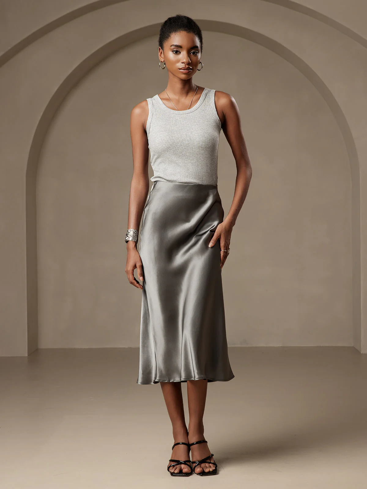 Eenvoudige Elegante Rok van Pure Zijde - Image 17