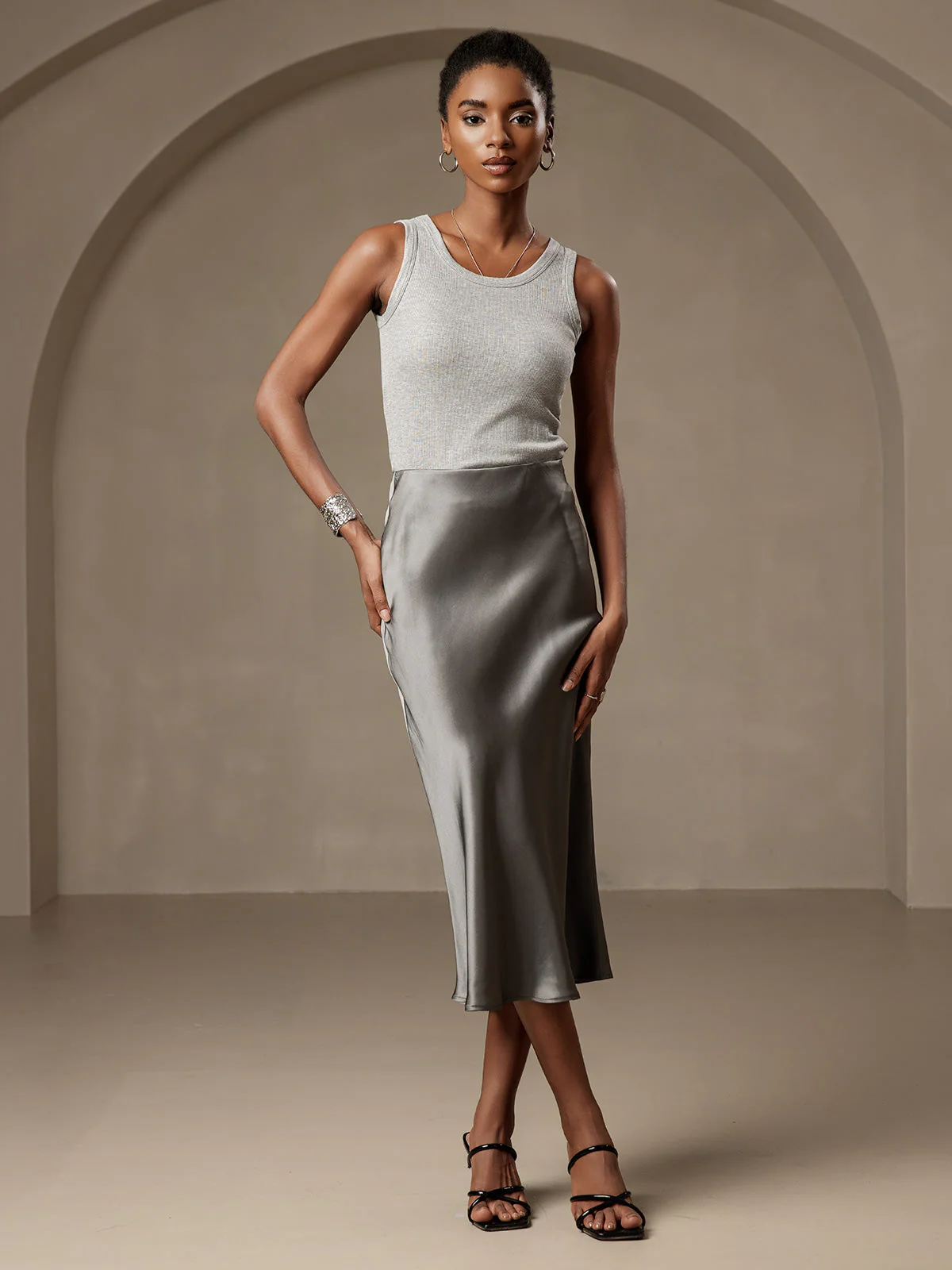 Eenvoudige Elegante Rok van Pure Zijde - Image 19