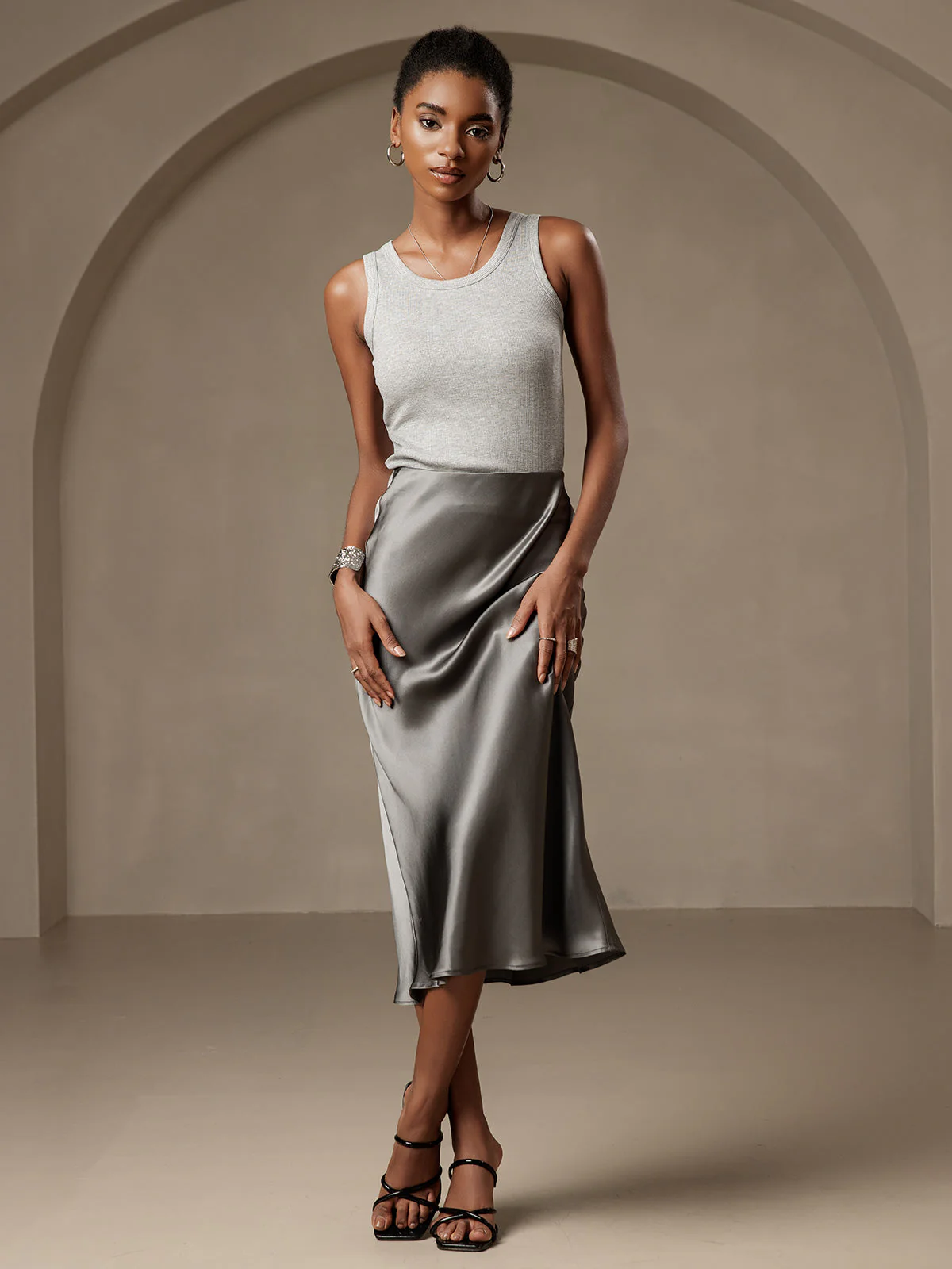 Eenvoudige Elegante Rok van Pure Zijde - Image 21