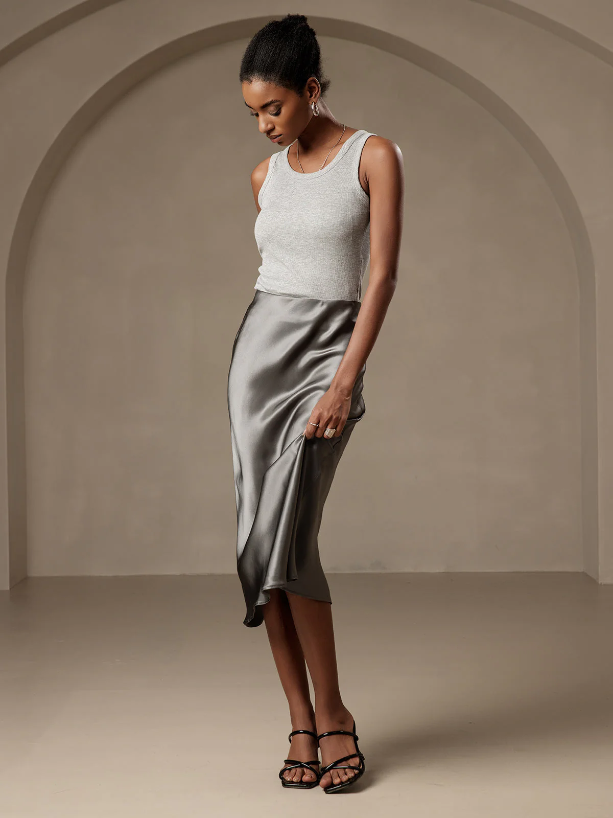 Eenvoudige Elegante Rok van Pure Zijde - Image 22