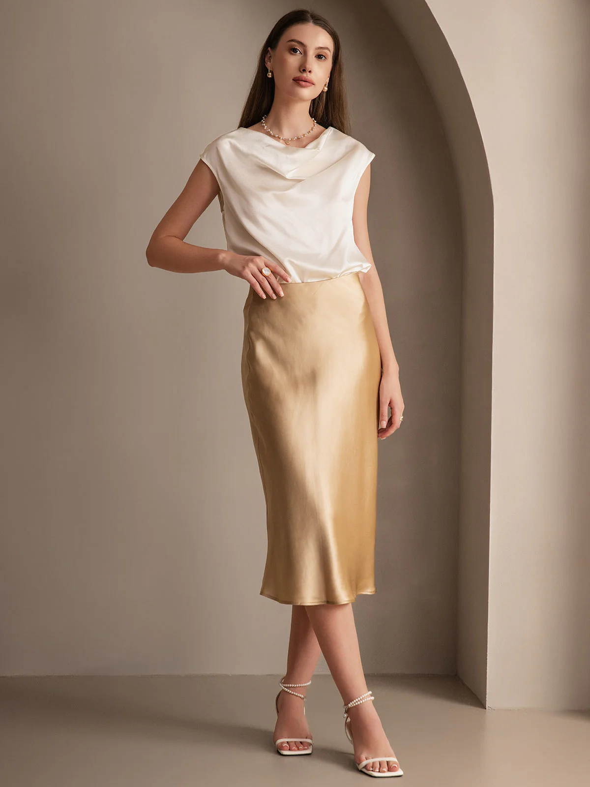 Eenvoudige Elegante Rok van Pure Zijde - Image 30