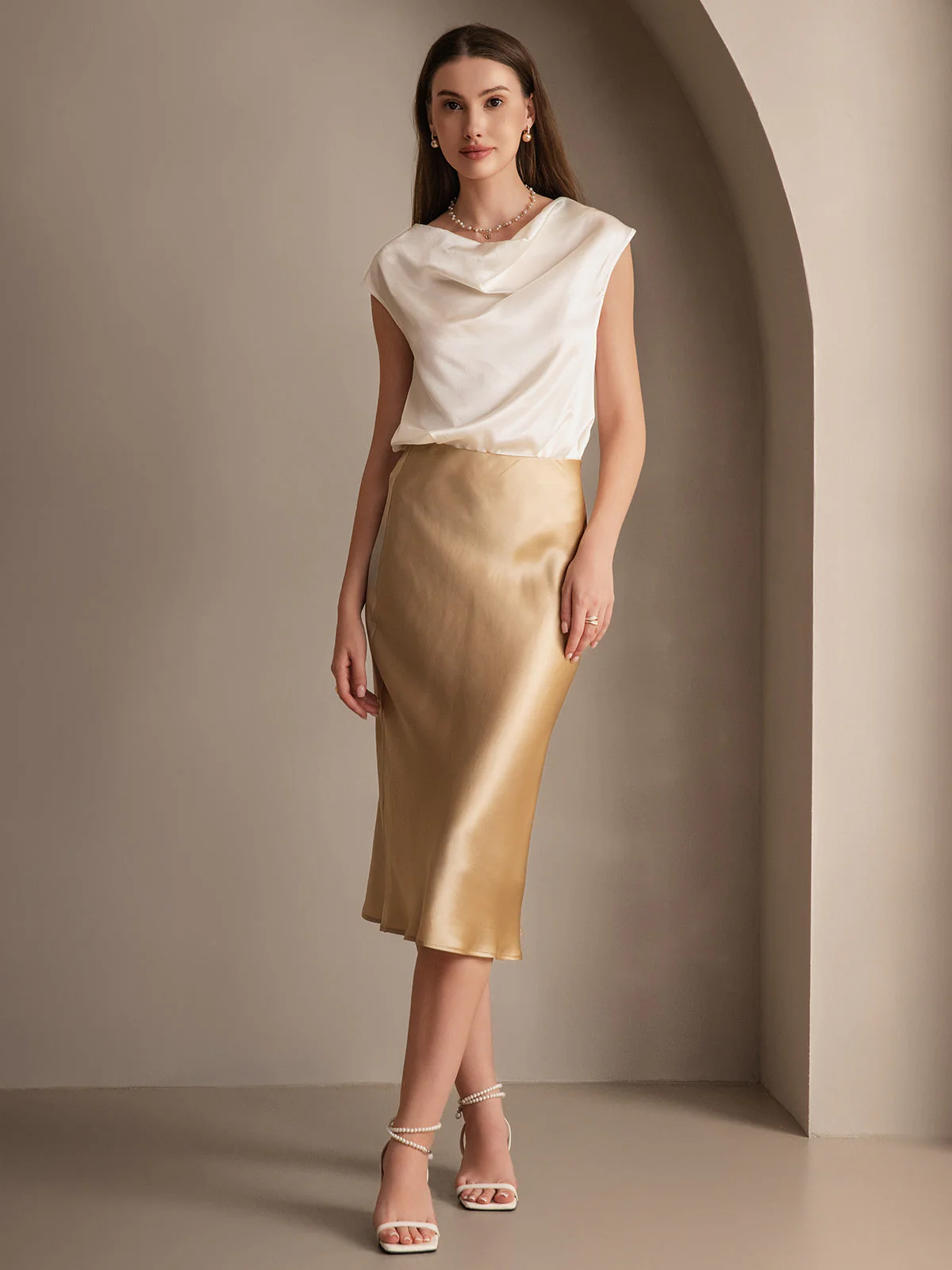Eenvoudige Elegante Rok van Pure Zijde - Image 32