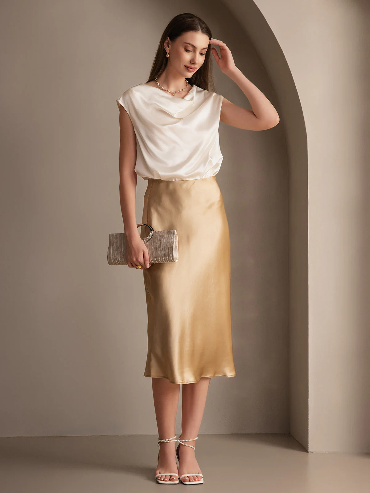 Eenvoudige Elegante Rok van Pure Zijde - Image 35