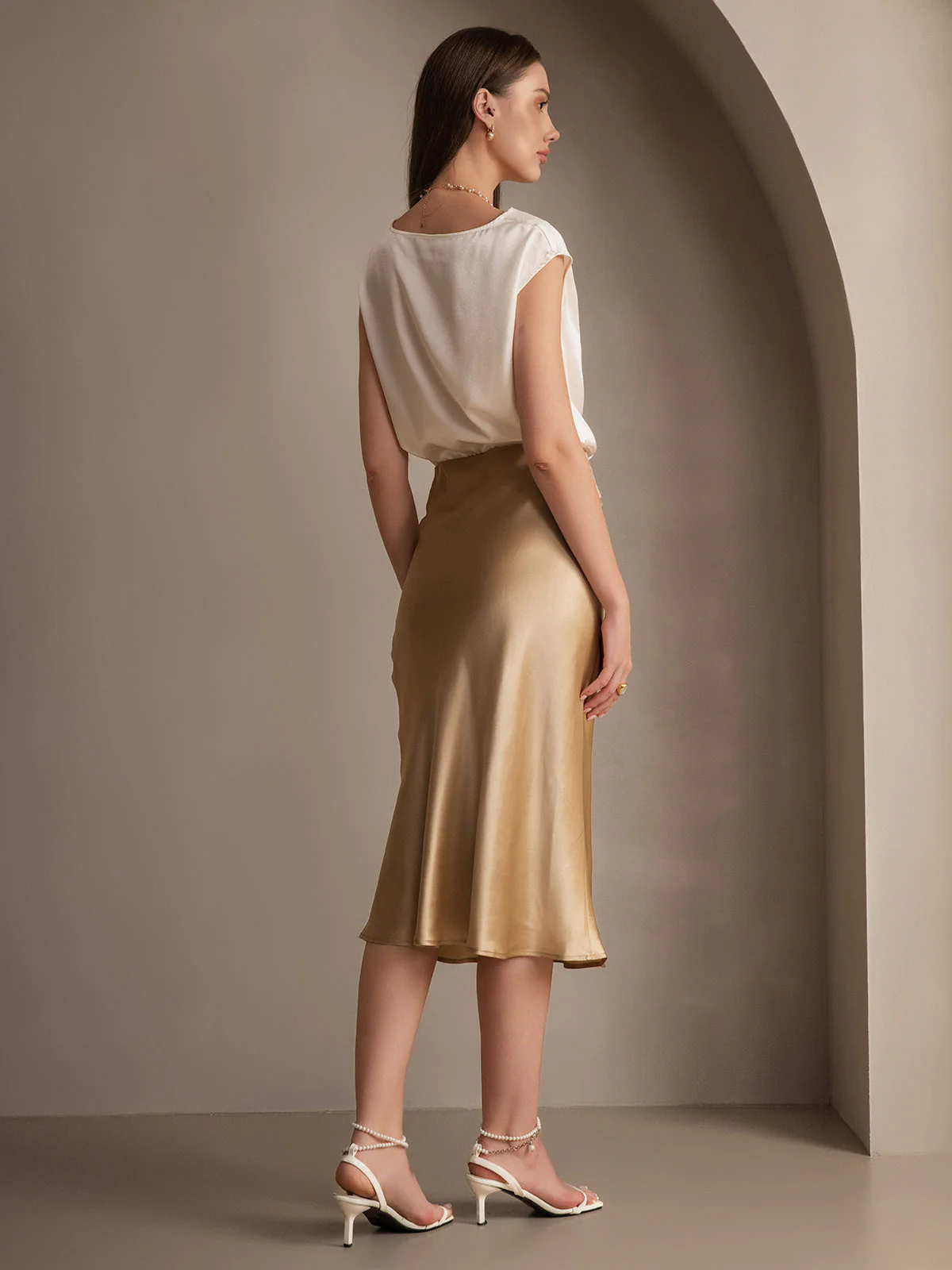 Eenvoudige Elegante Rok van Pure Zijde - Image 36