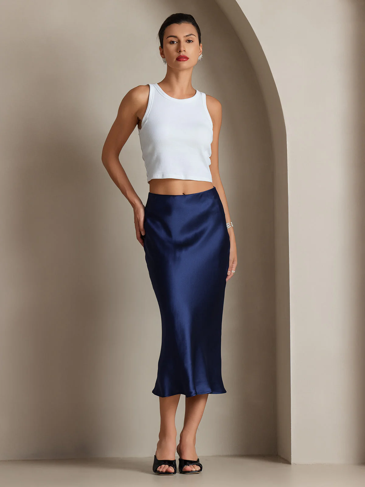 Eenvoudige Elegante Rok van Pure Zijde - Image 4