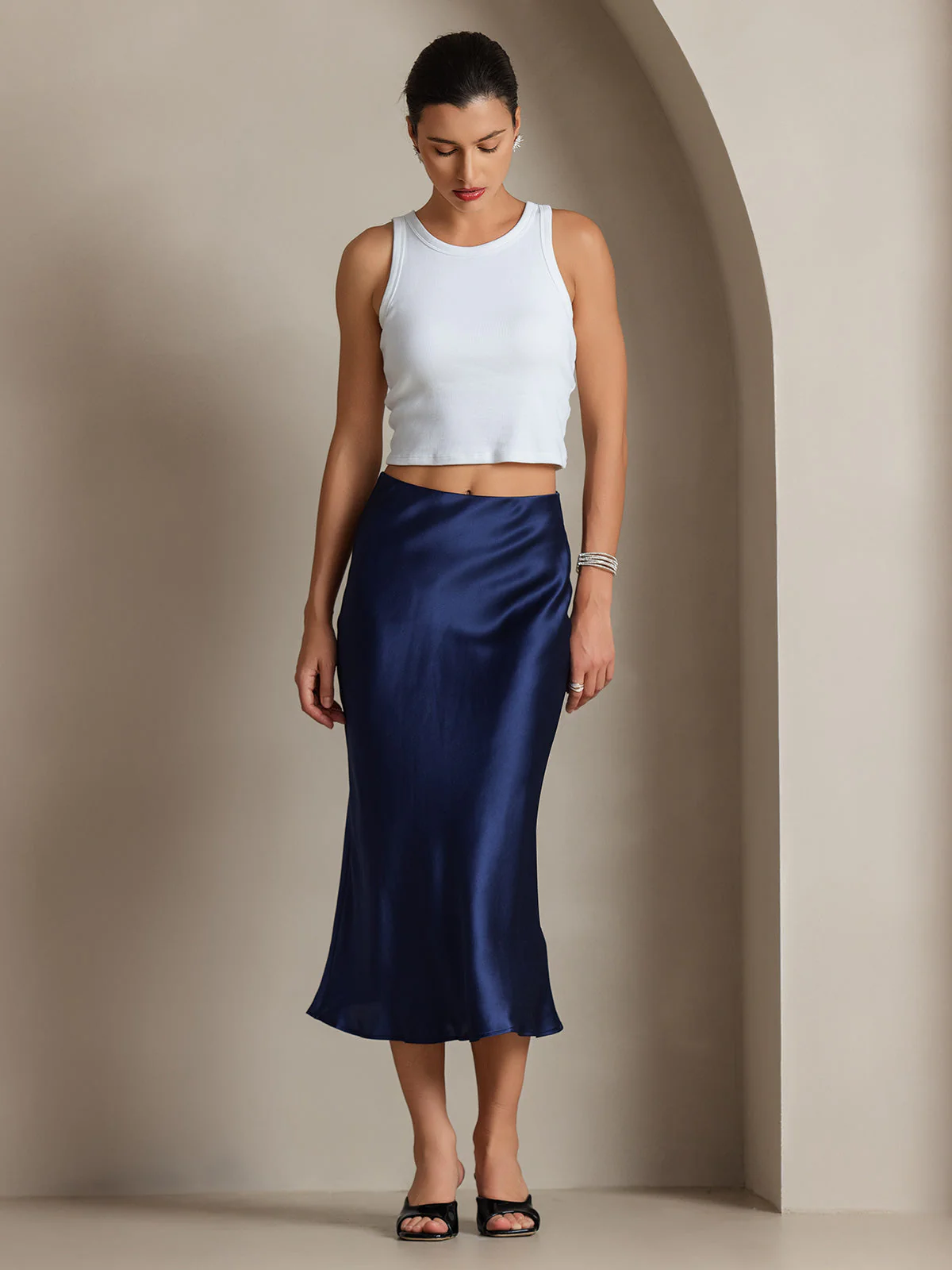 Eenvoudige Elegante Rok van Pure Zijde - Image 5