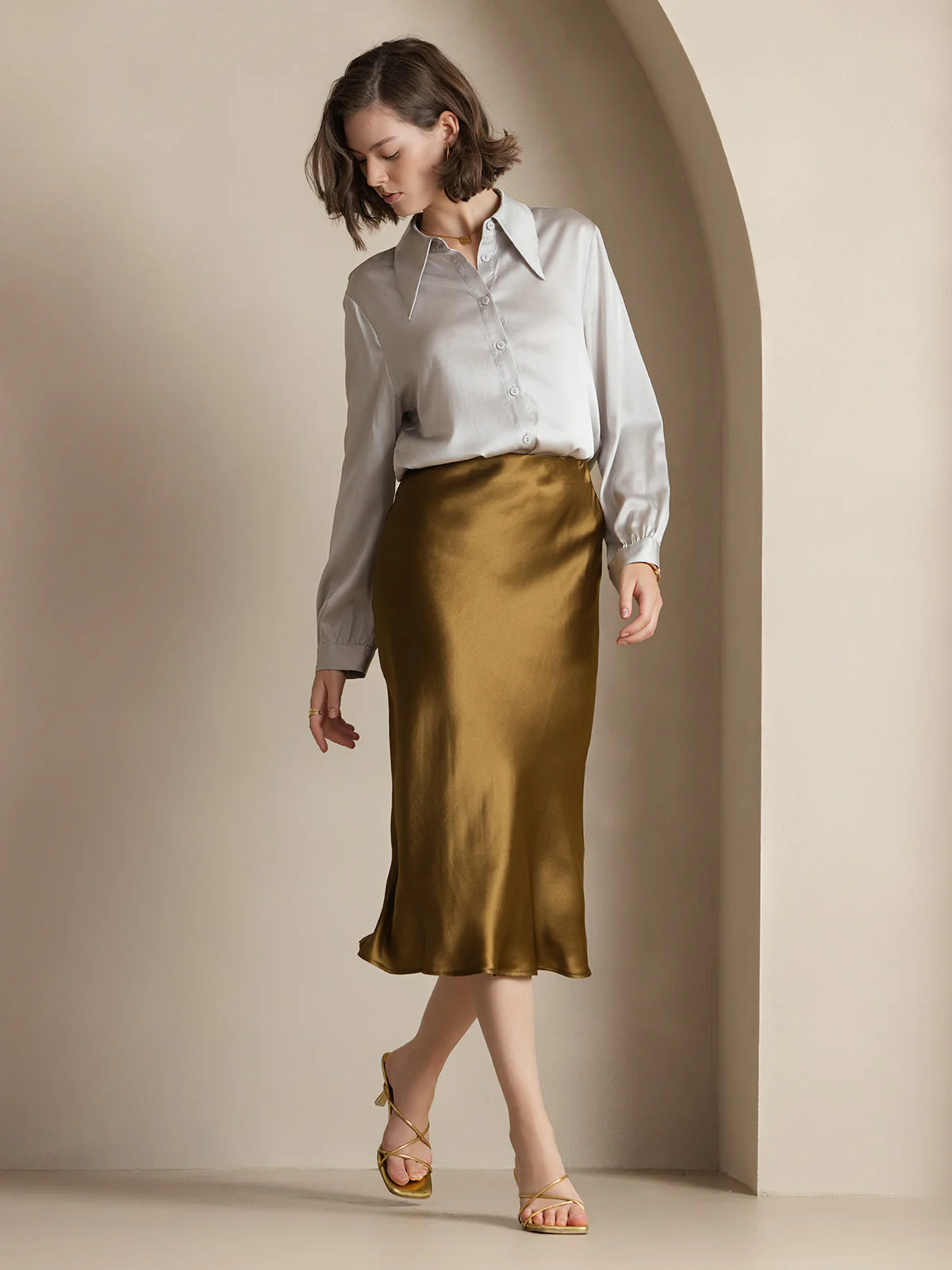 Eenvoudige Elegante Rok van Pure Zijde - Image 51