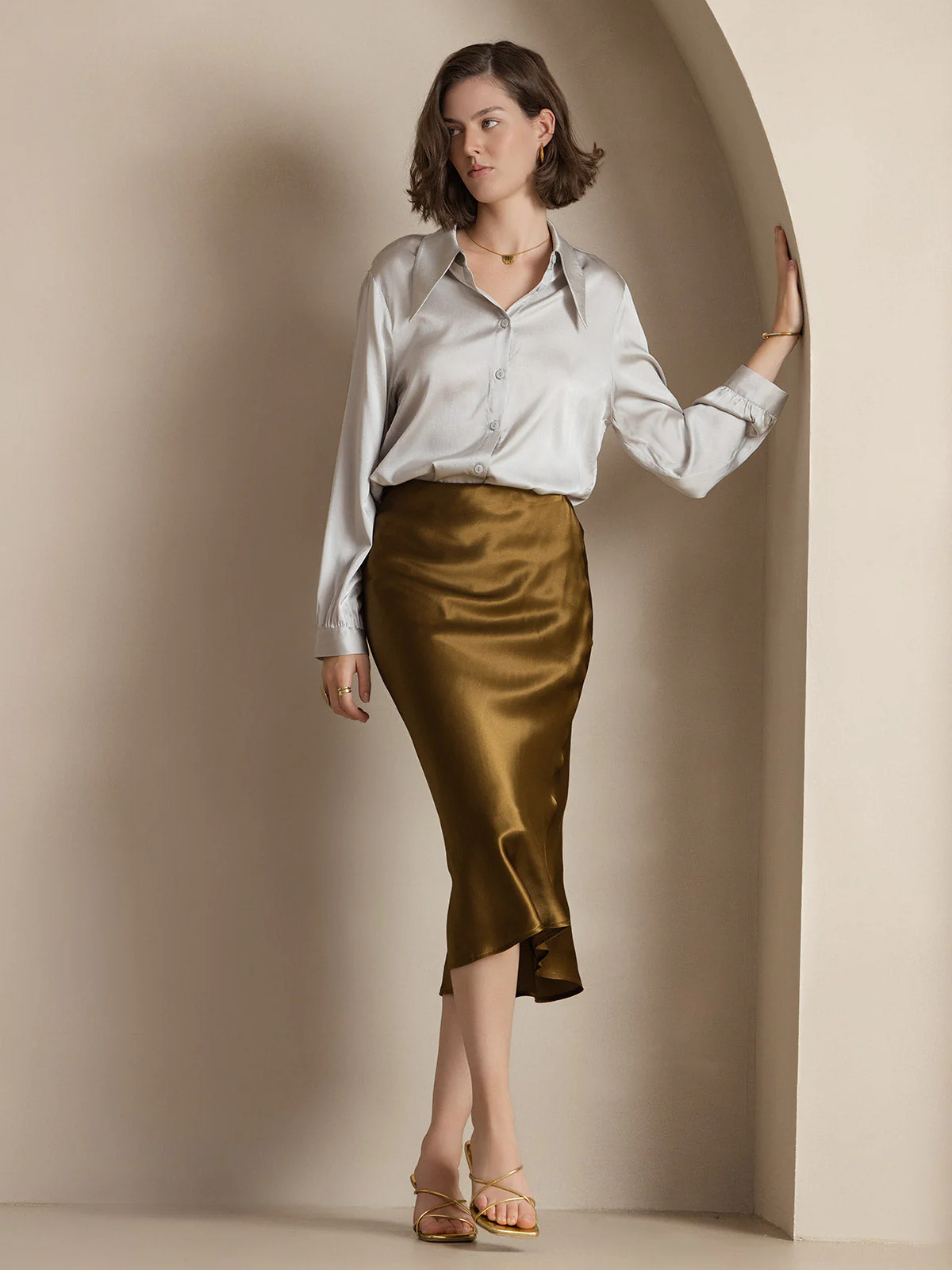 Eenvoudige Elegante Rok van Pure Zijde - Image 53