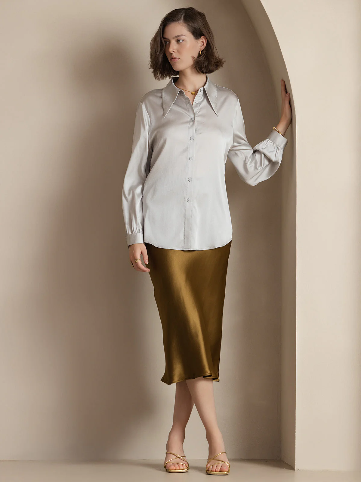Eenvoudige Elegante Rok van Pure Zijde - Image 55