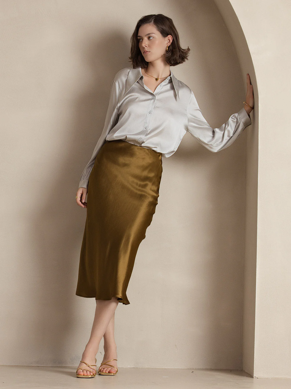 Eenvoudige Elegante Rok van Pure Zijde - Image 57