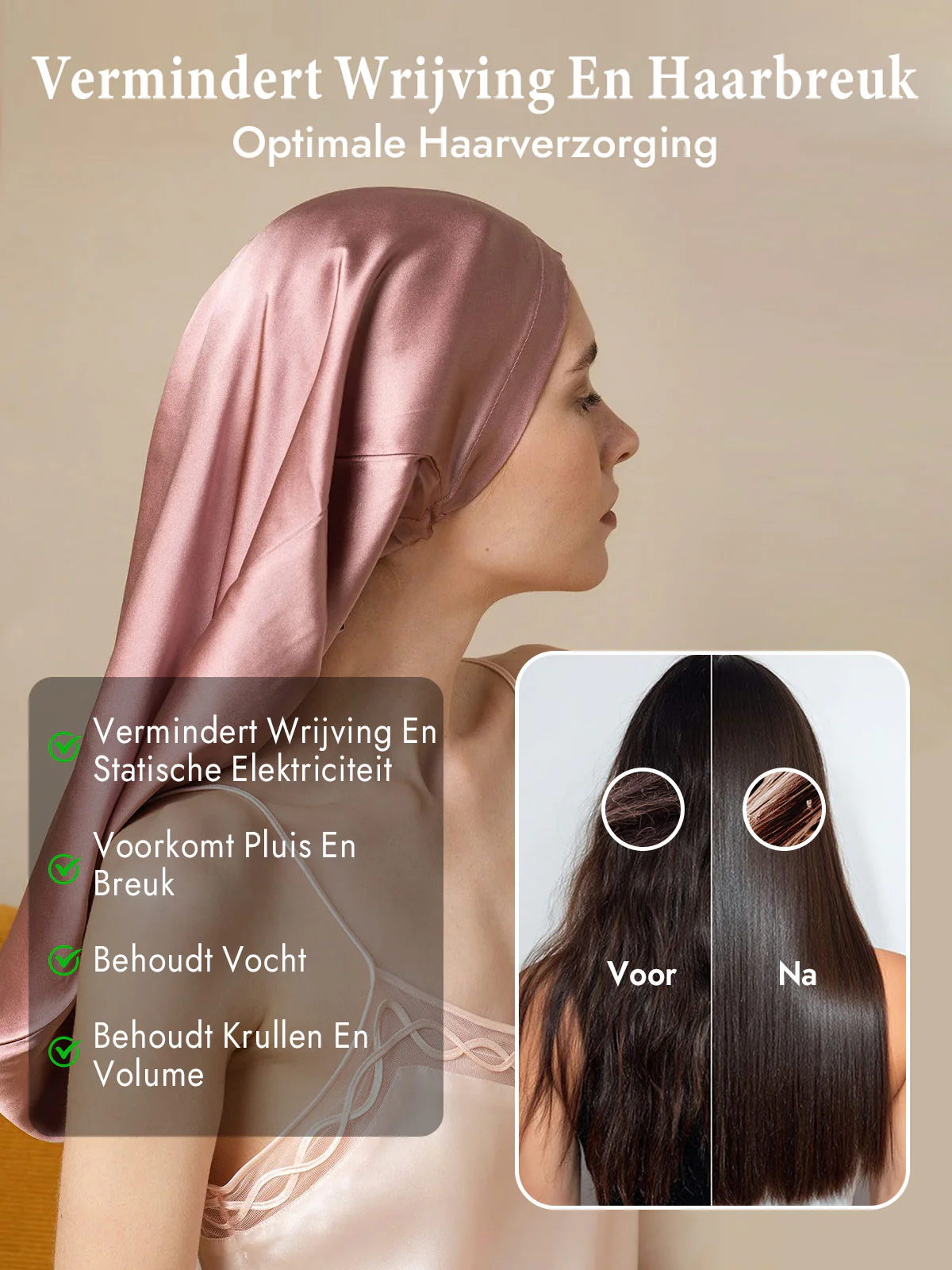 100% Moerbeizijde Elegante Slaapmuts voor Lang Haar - Image 12