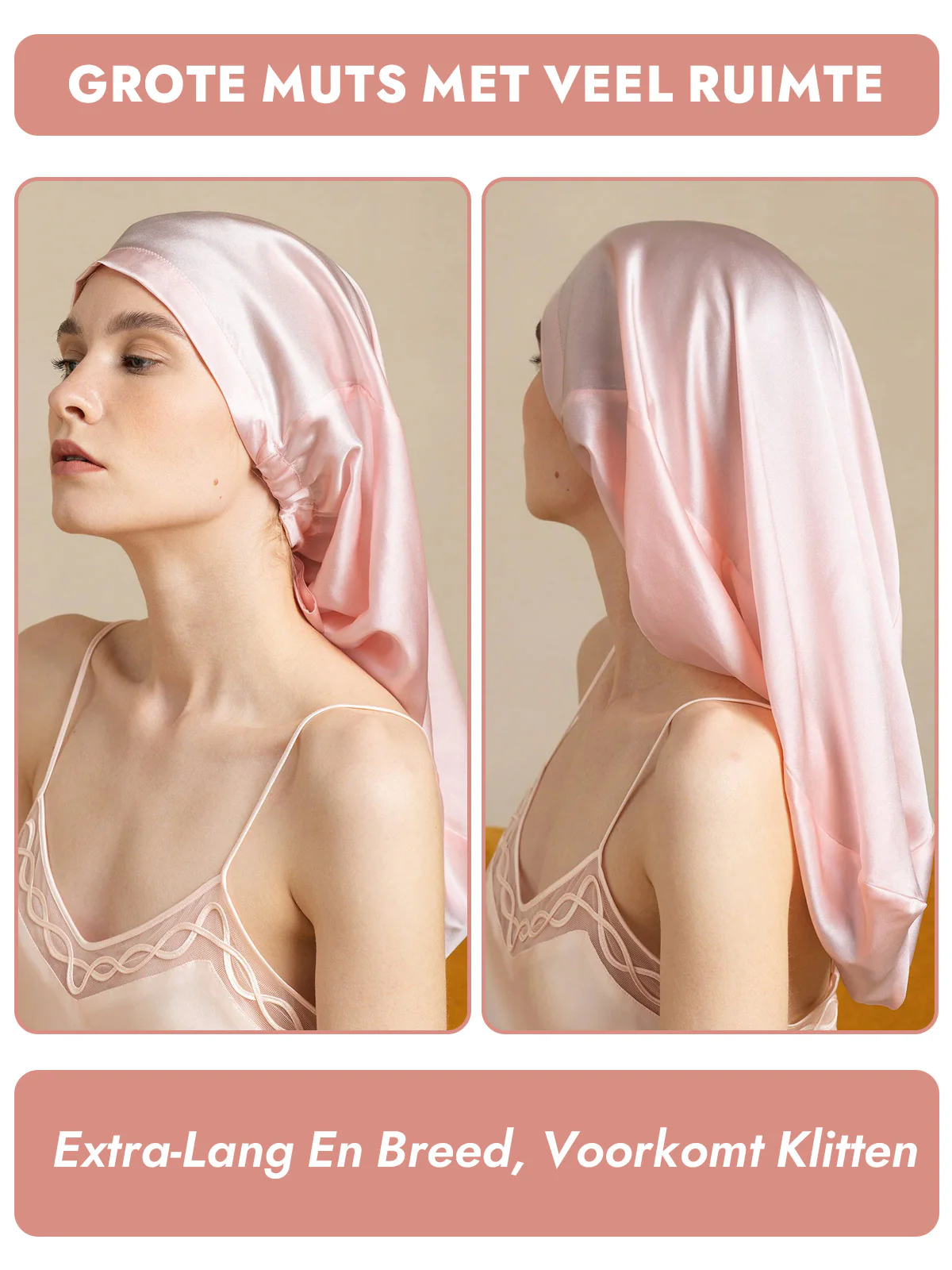 100% Moerbeizijde Elegante Slaapmuts voor Lang Haar - Image 27