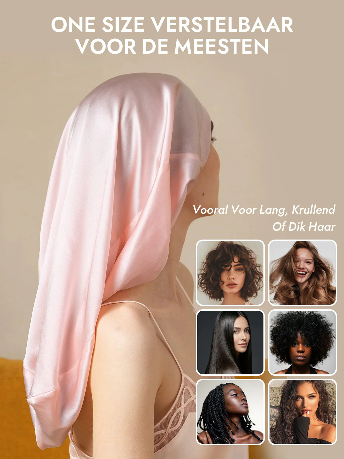 100% Moerbeizijde Elegante Slaapmuts voor Lang Haar - Image 30