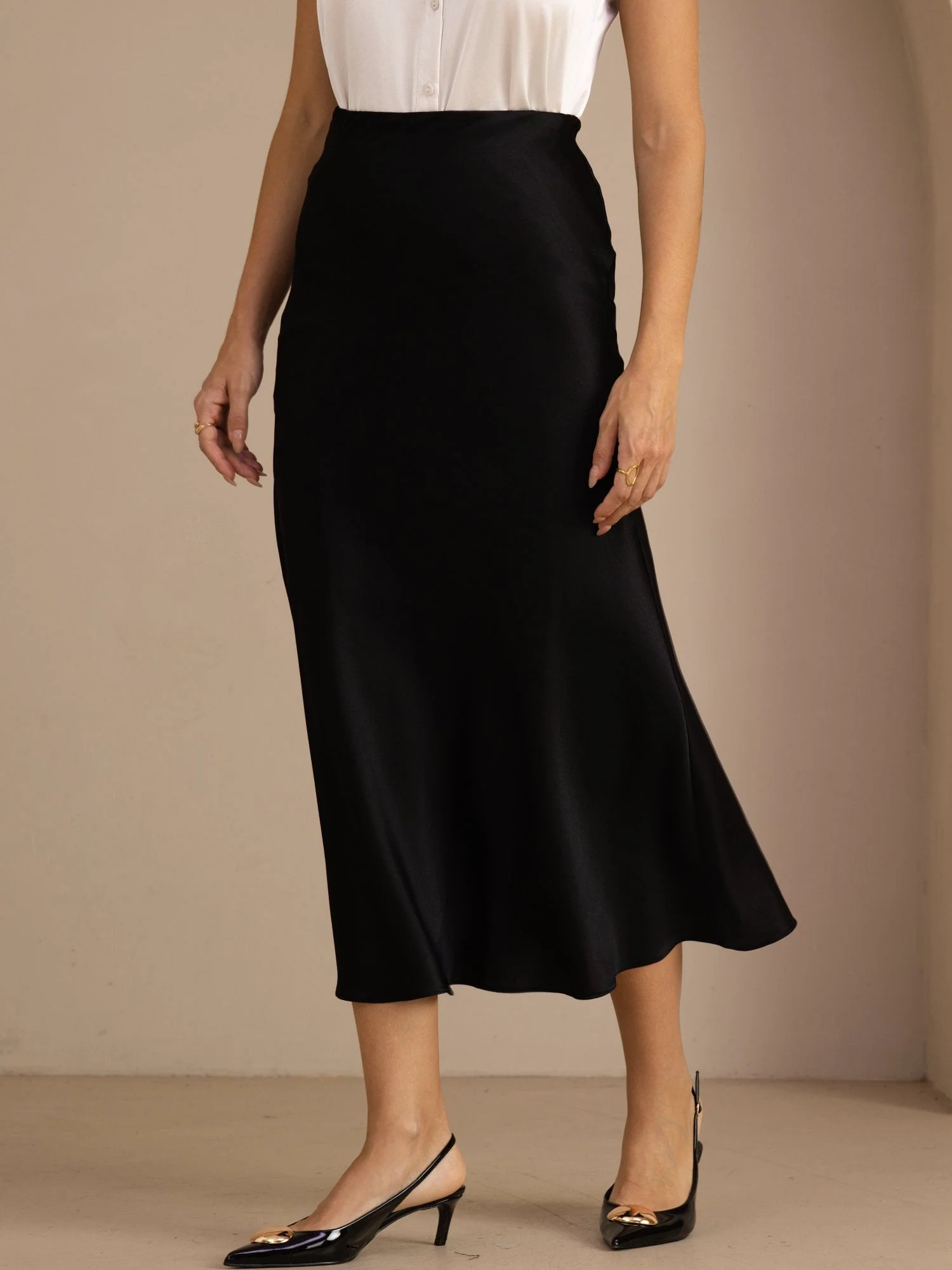 19Momme Zijden Maxi Rok Met Hoge Taille - Image 11
