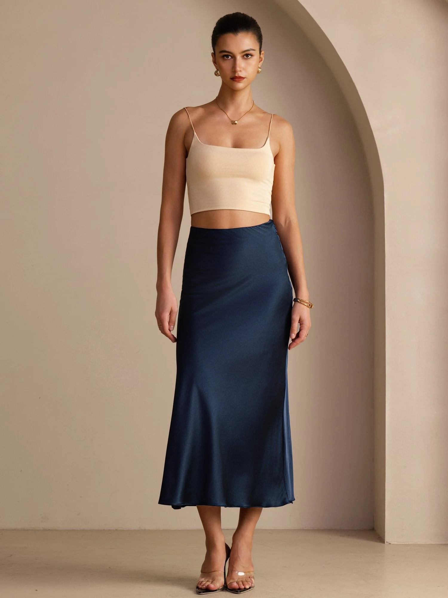 19Momme Zijden Maxi Rok Met Hoge Taille - Image 15