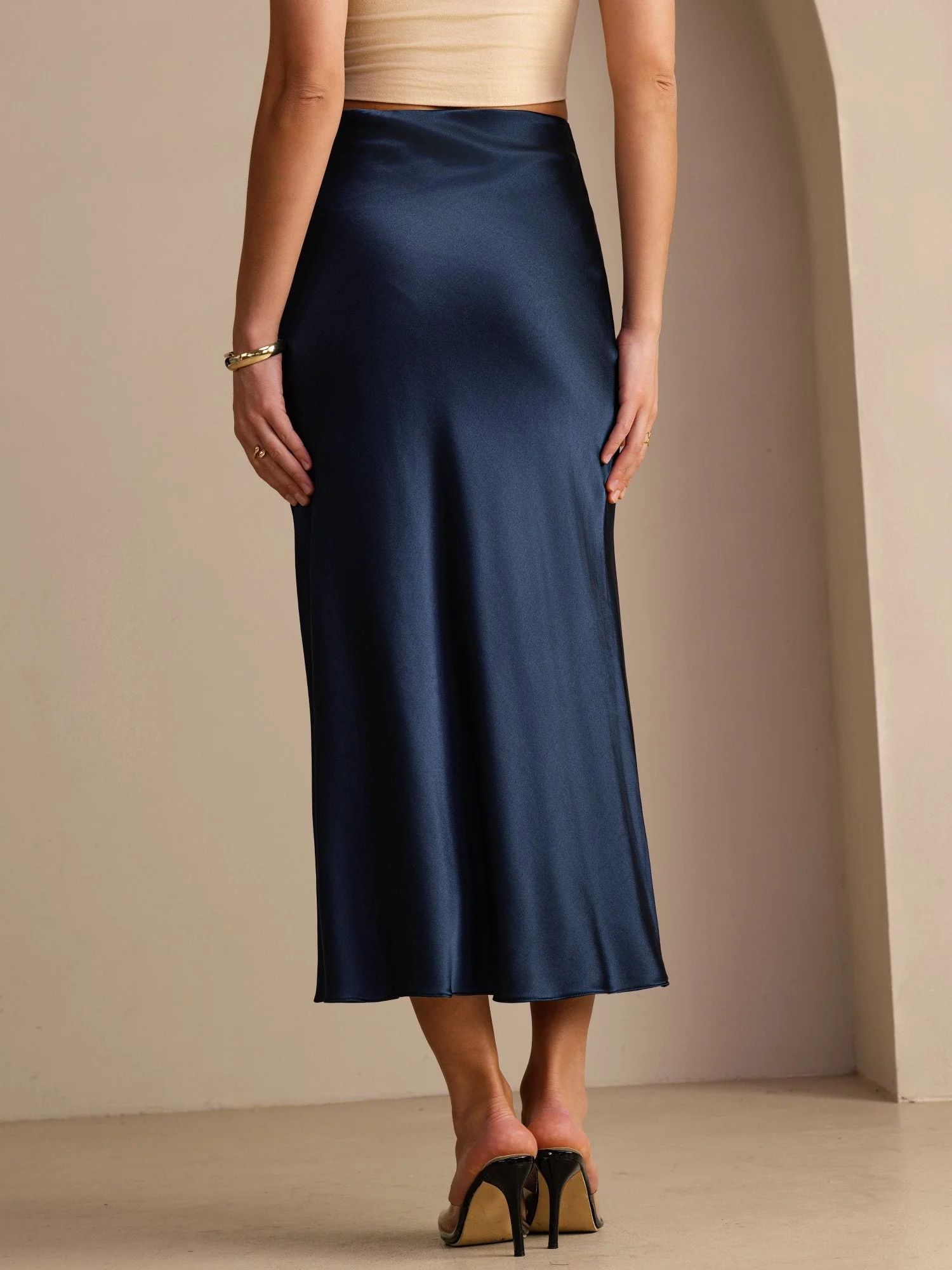 19Momme Zijden Maxi Rok Met Hoge Taille - Image 16