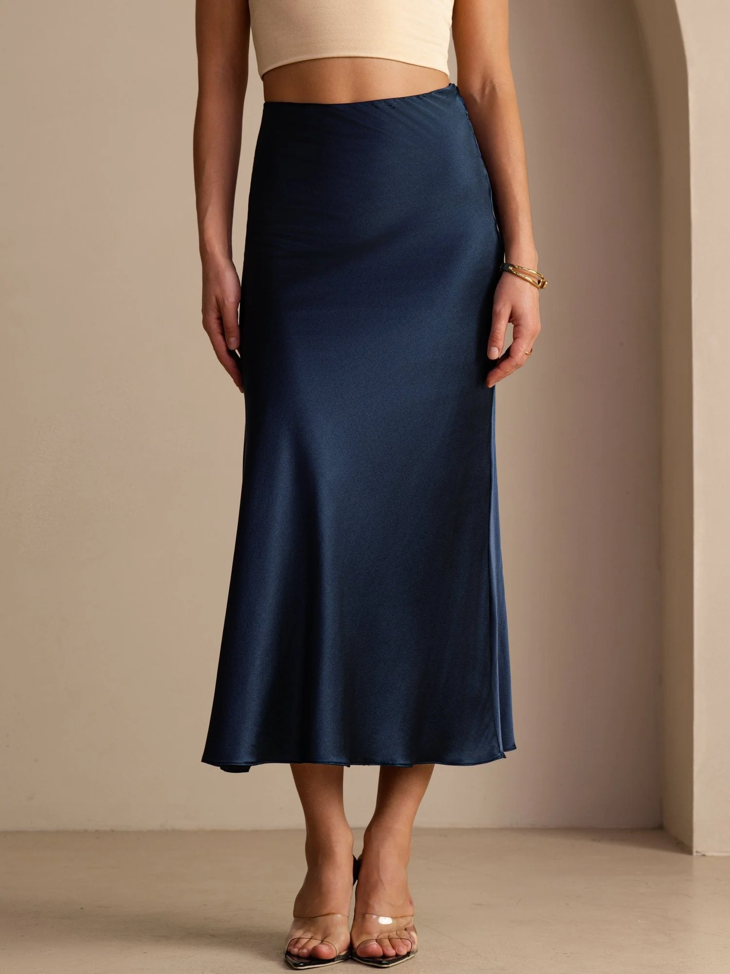 19Momme Zijden Maxi Rok Met Hoge Taille - Image 17