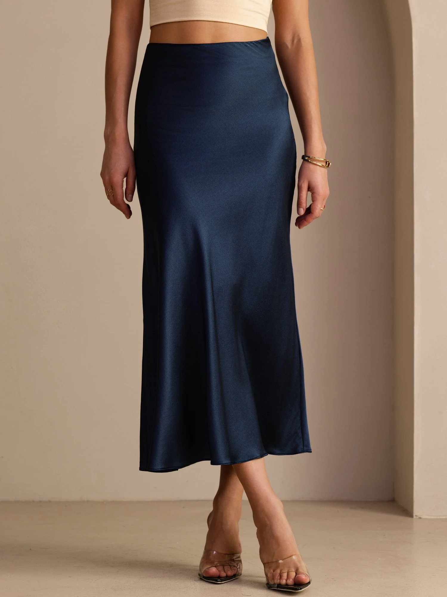 19Momme Zijden Maxi Rok Met Hoge Taille - Image 18