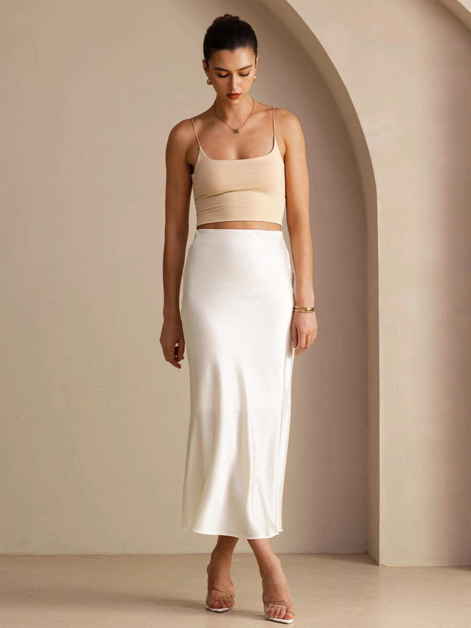 19Momme Zijden Maxi Rok Met Hoge Taille - Image 7