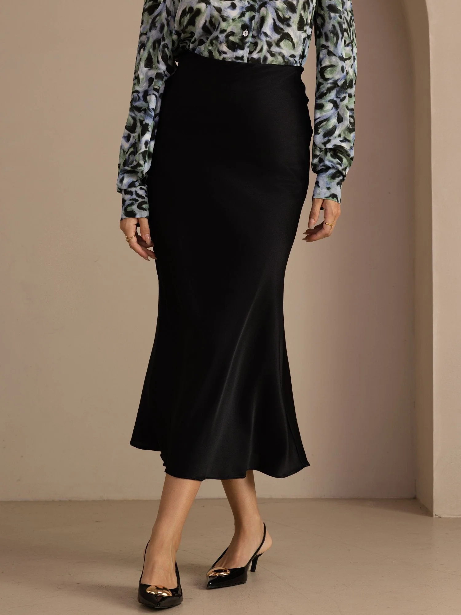 19Momme Zijden Maxi Rok Met Hoge Taille - Image 8