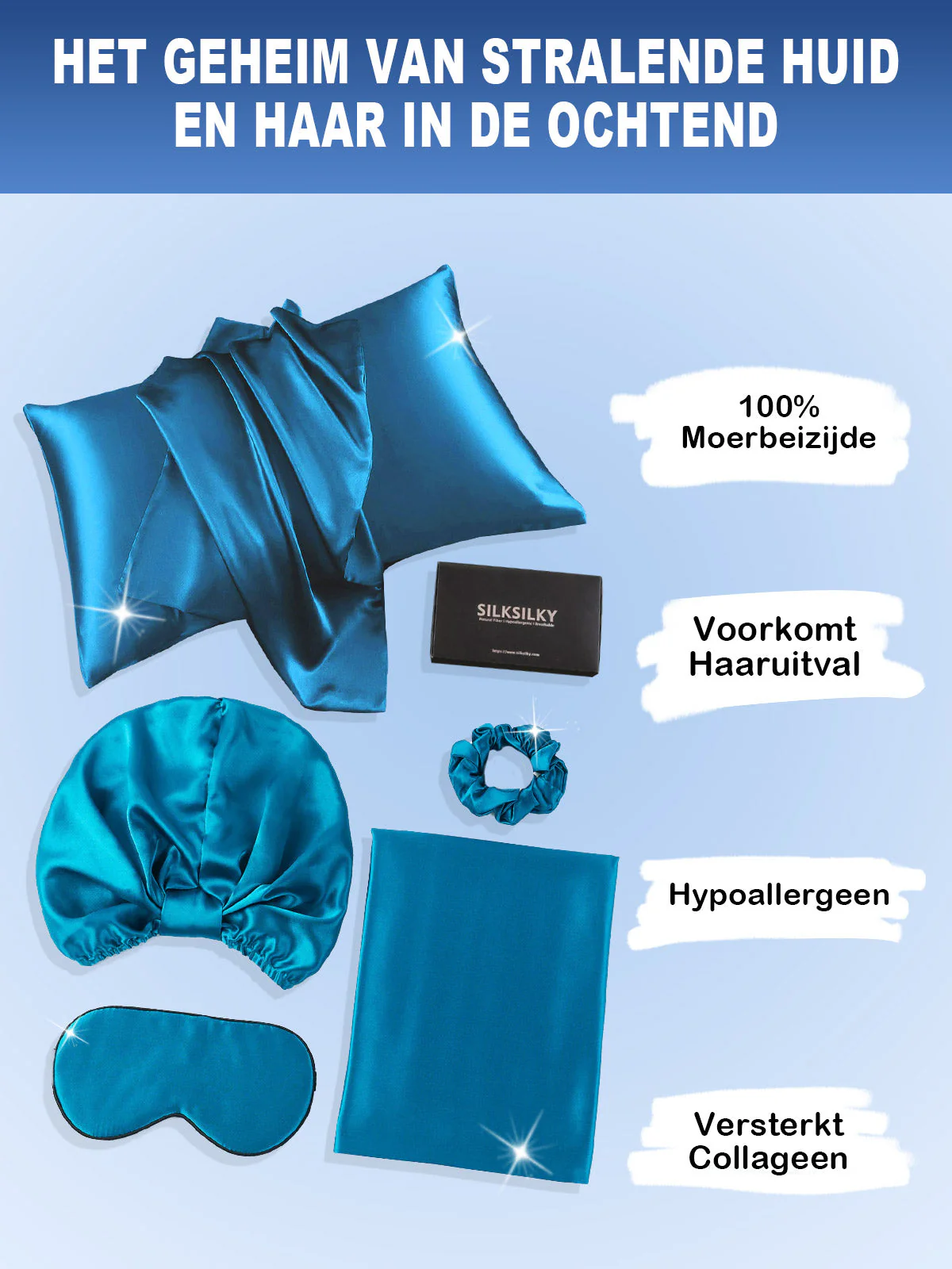 19Momme 4st Set Zijde Huidvriendelijke schoonheidsslaapset (Envelop Kussensloop) - Image 16