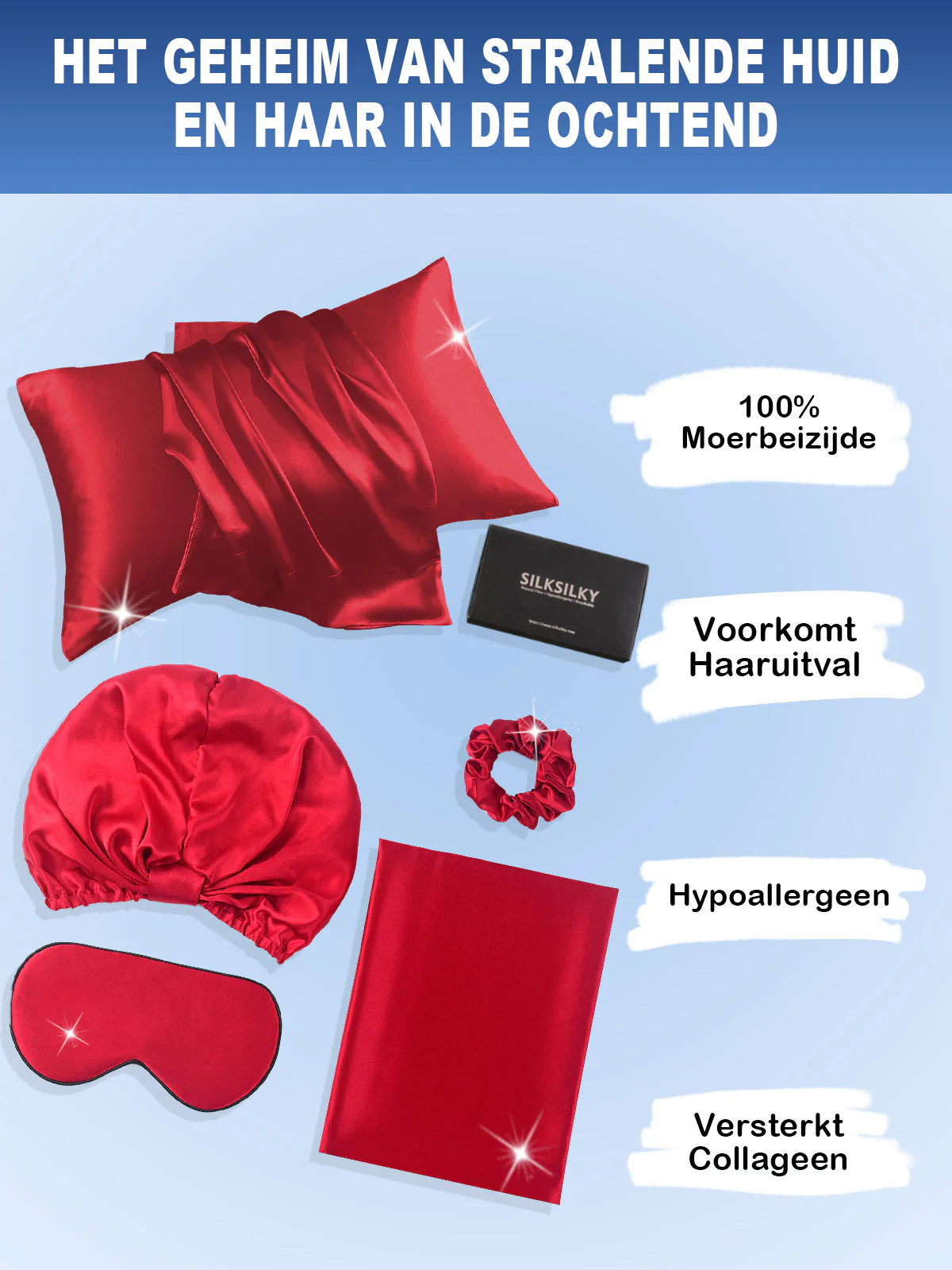 19Momme 4st Set Zijde Huidvriendelijke schoonheidsslaapset (Envelop Kussensloop) - Image 61