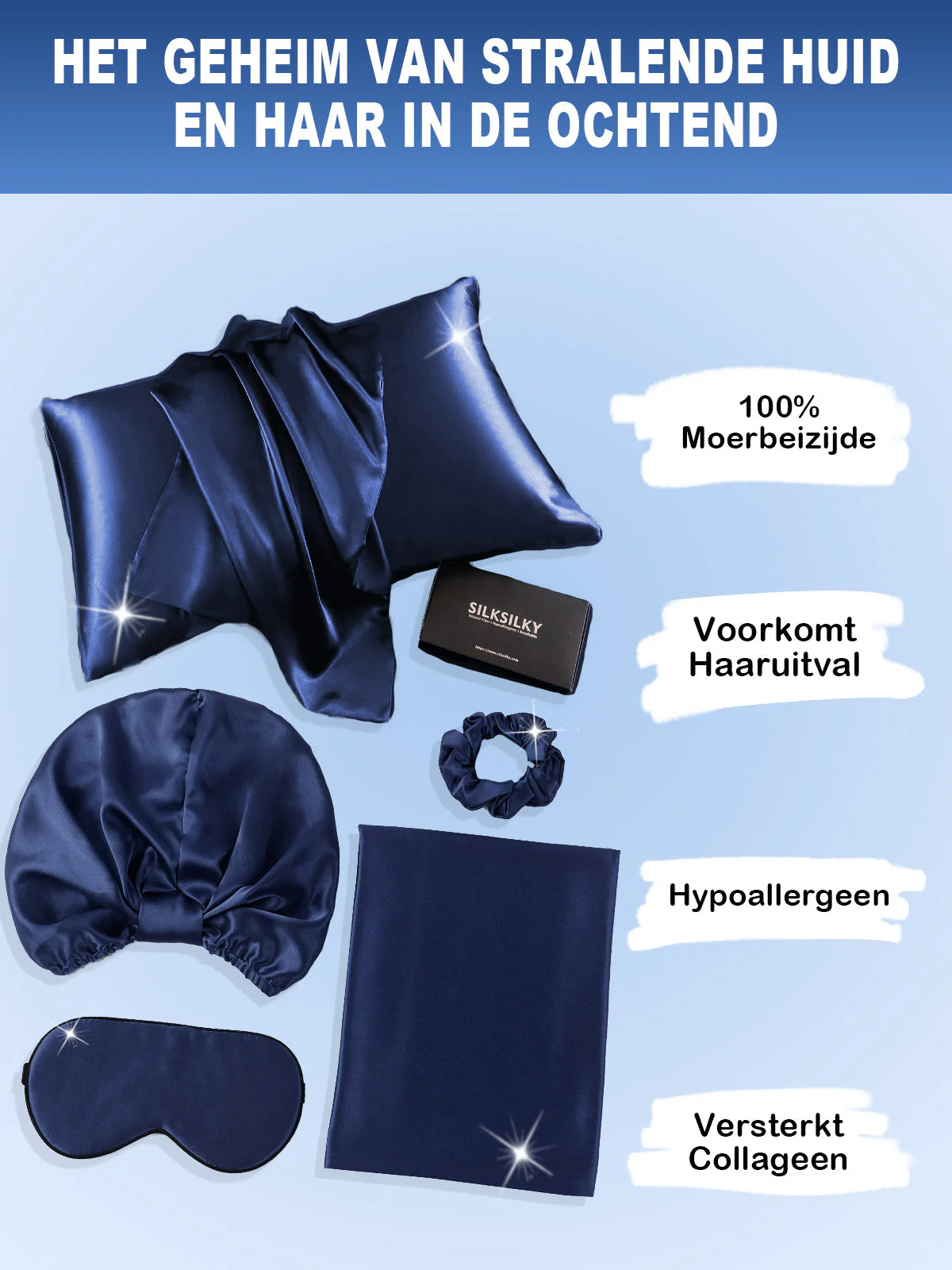 19Momme 4st Set Zijde Huidvriendelijke schoonheidsslaapset (Verborgen Rits Kussensloop) - Image 22