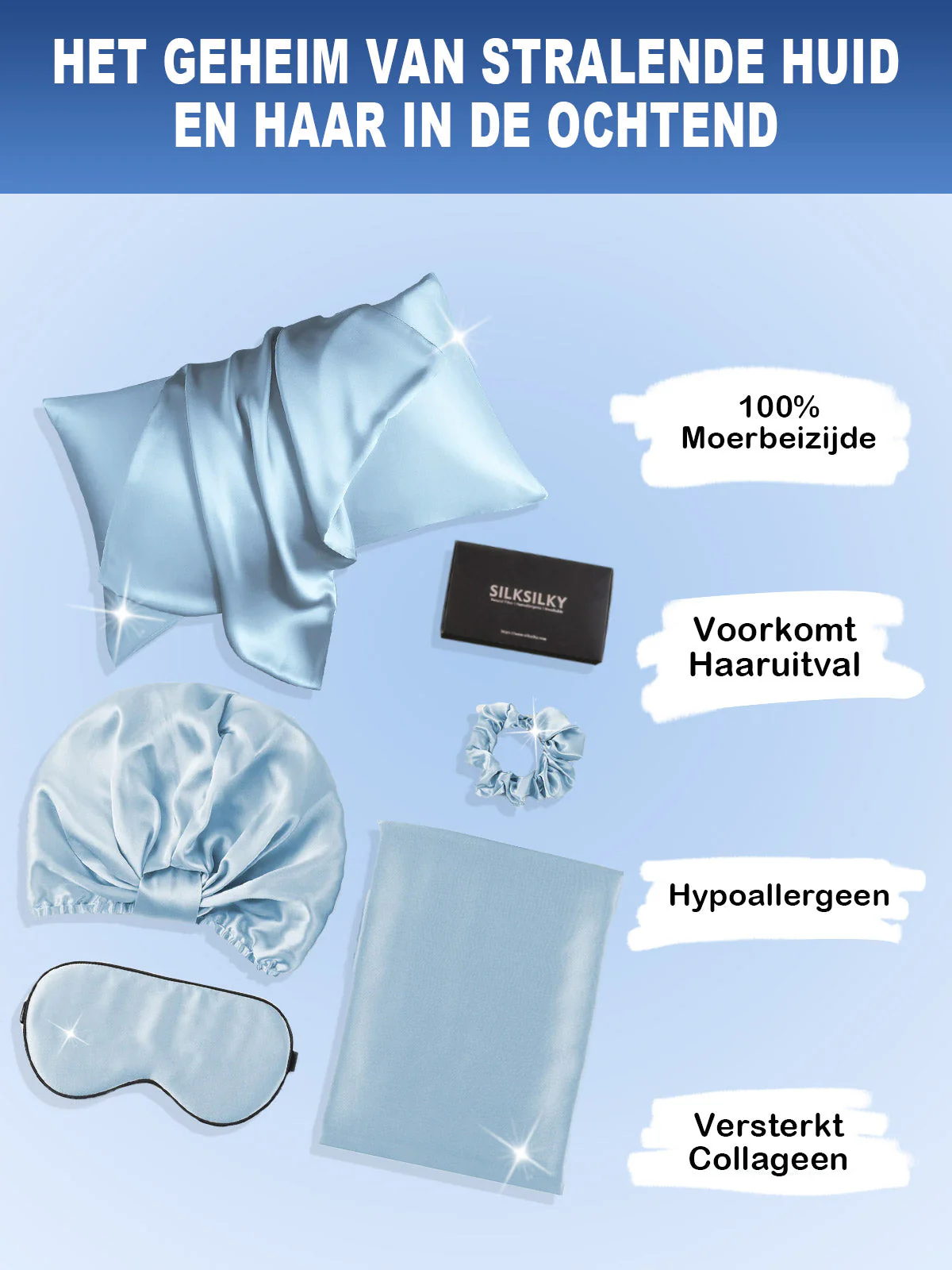 19Momme 4st Set Zijde Huidvriendelijke schoonheidsslaapset (Verborgen Rits Kussensloop) - Image 32