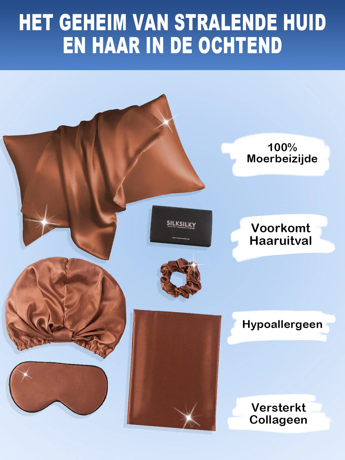 19Momme 4st Set Zijde Huidvriendelijke schoonheidsslaapset (Verborgen Rits Kussensloop) - Image 60
