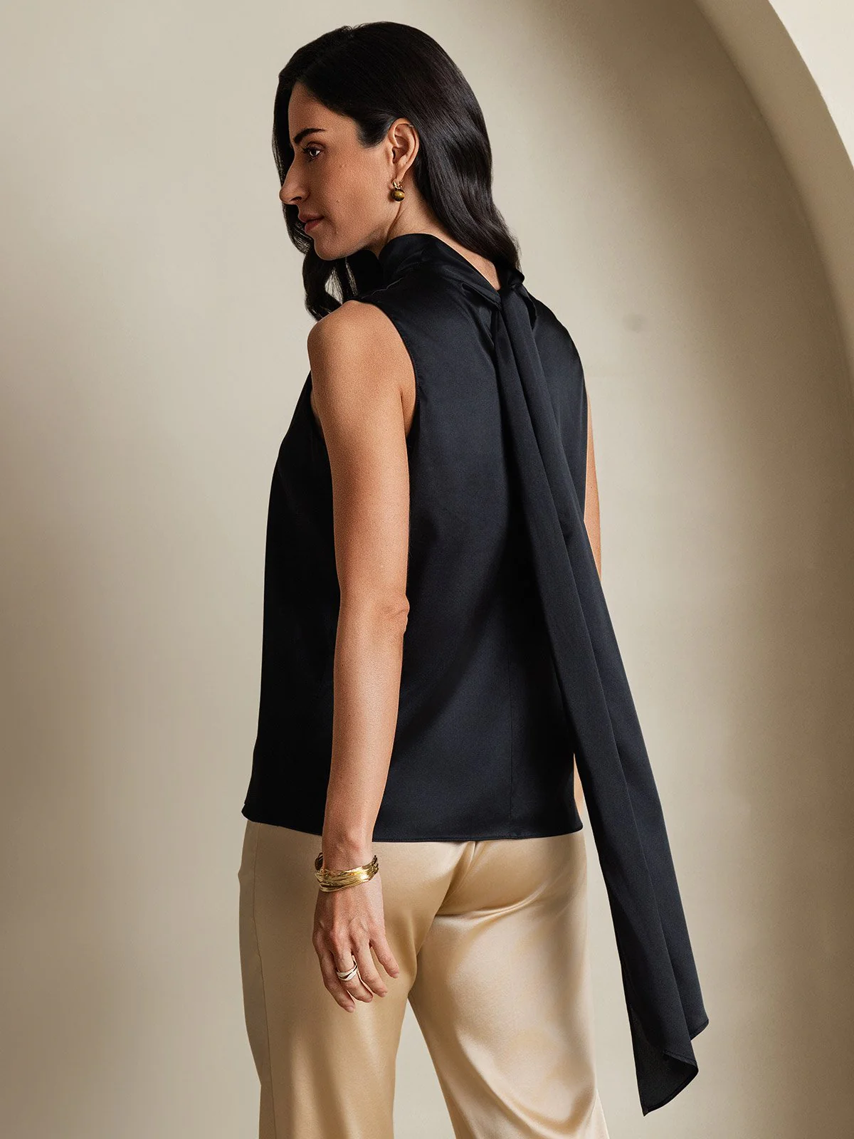 19Momme Zijde Strik Kraag Blouse - Image 13