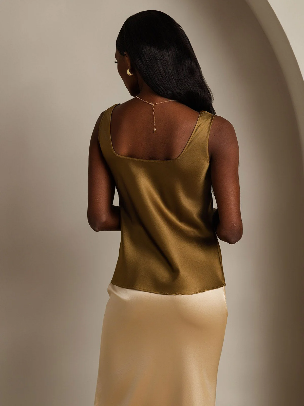 19Momme Zijde U-hals Bandjes Tanktop - Image 55