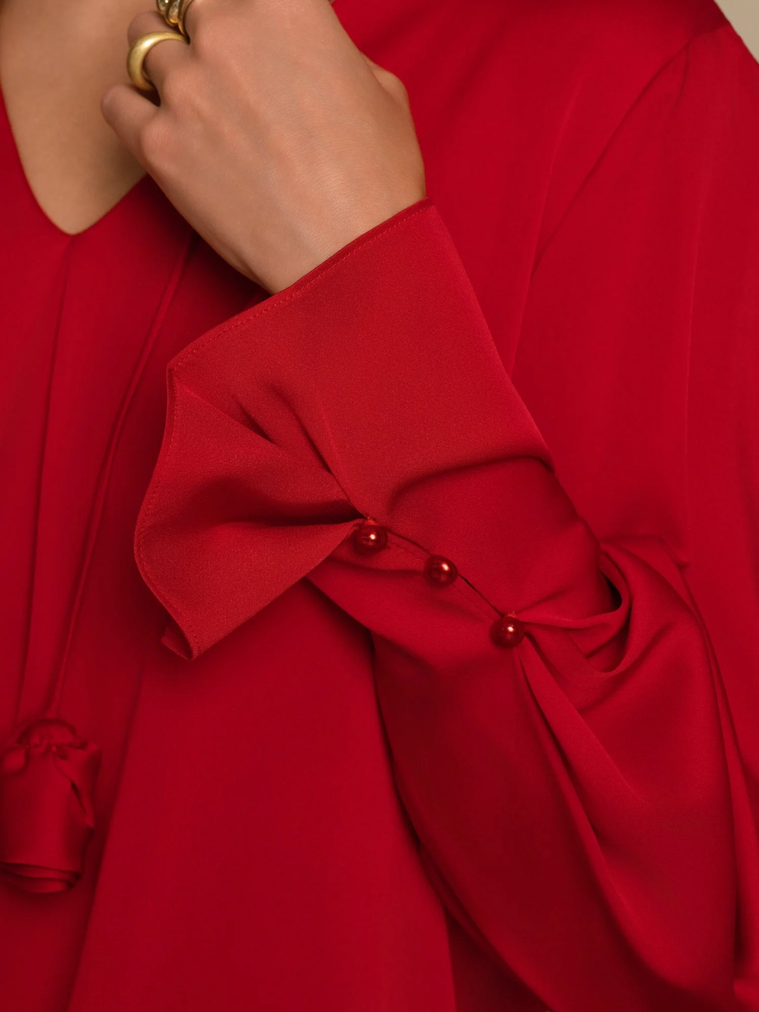 19Momme Zijden Dames V-Hals Blouse Met Lange Mouwen Met 3D Roos Detail - Image 23