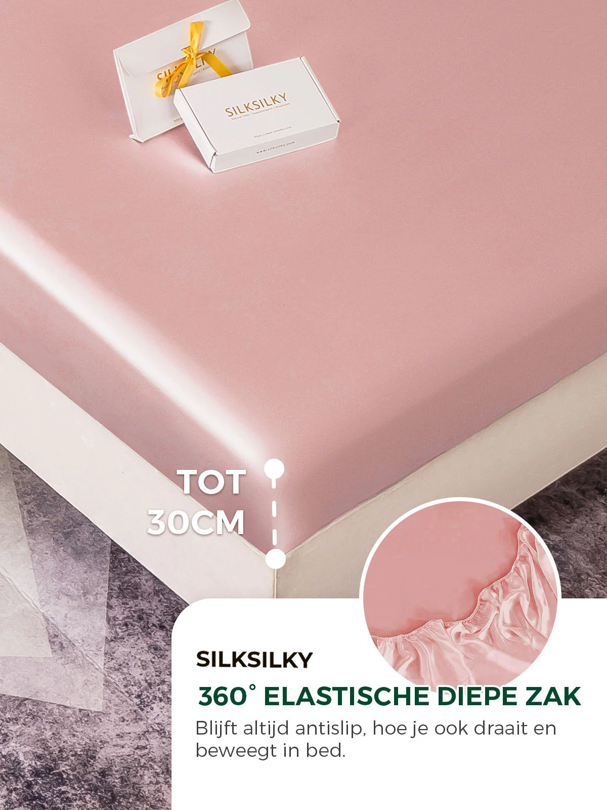 22Momme 3st Zijde Set Hoeslaken + 2x Kussensloops - Image 56