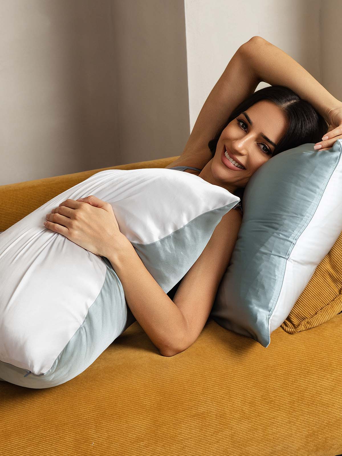 22Momme 100% Moerbeizijde Pillowcase - Tweekleurig Ontwerp - Image 16