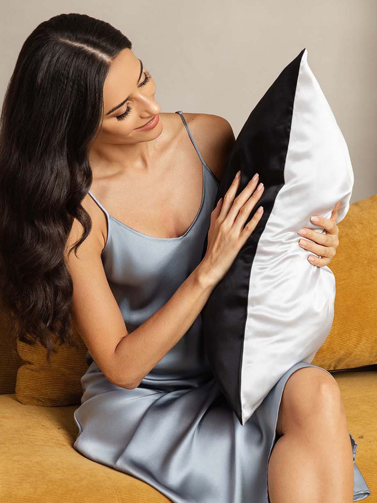 22Momme 100% Moerbeizijde Pillowcase - Tweekleurig Ontwerp - Image 23
