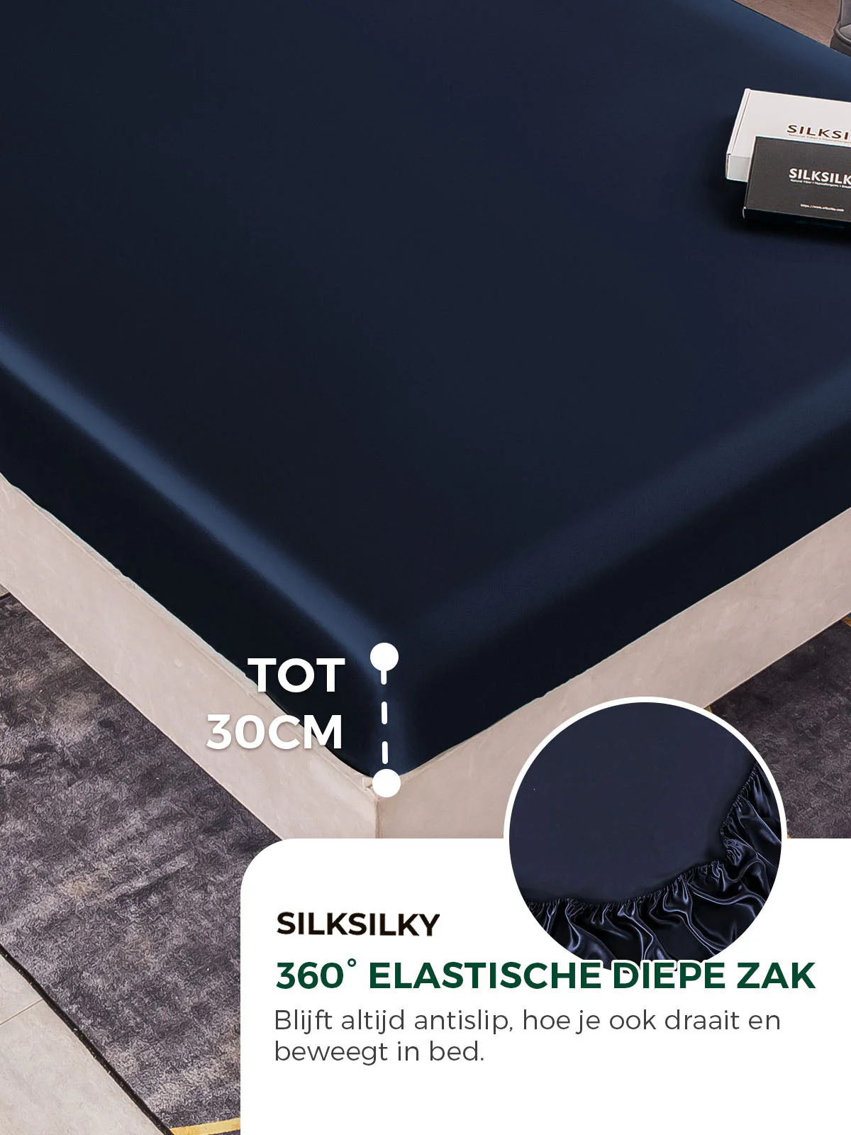 22Momme 4st Zijde Set Dekbedovertrek + Hoeslaken + 2x Kussensloops - Image 18