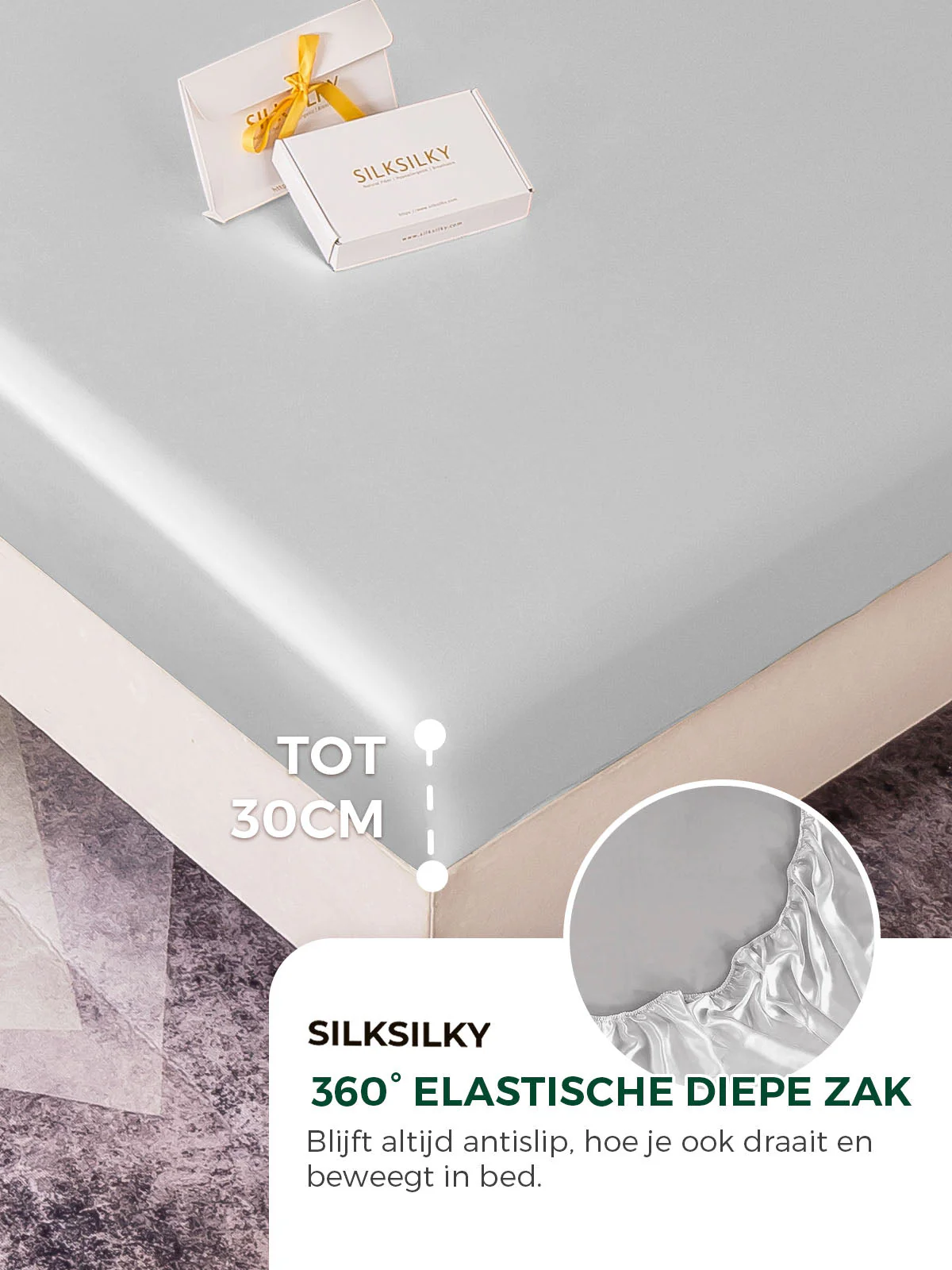 22Momme 4st Zijde Set Dekbedovertrek + Hoeslaken + 2x Kussensloops - Image 43