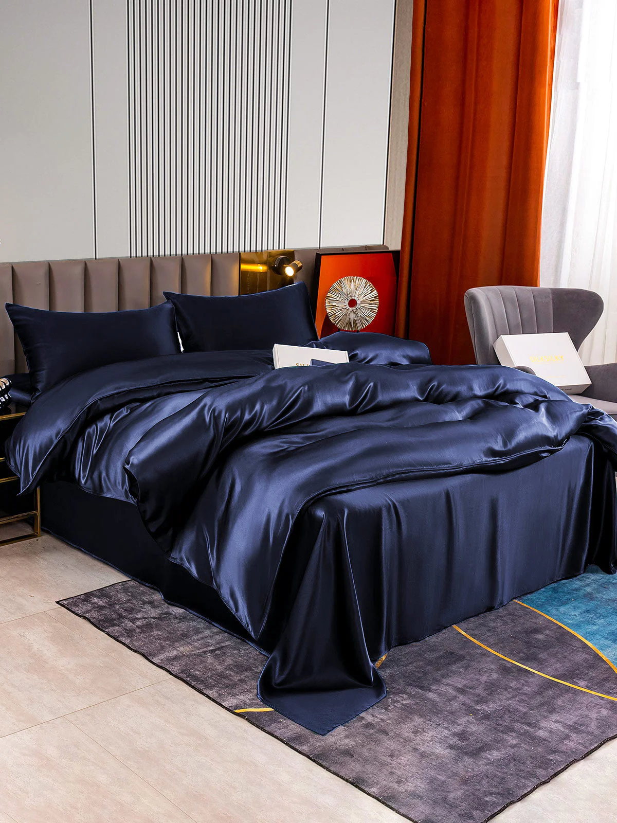 22Momme 4st Zijde Set Dekbedovertrek + Plat Laken + 2x Kussensloops - Image 19