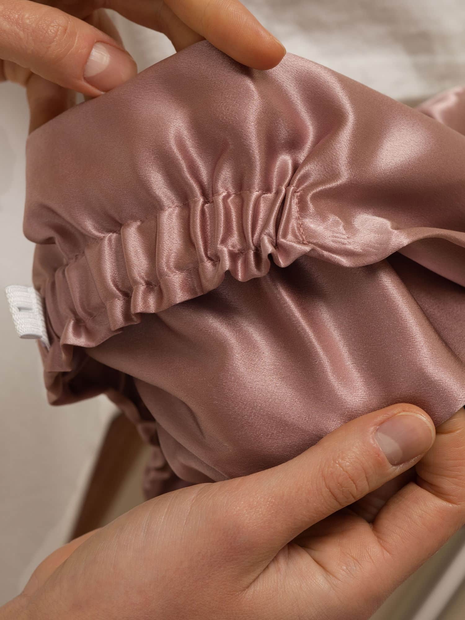 Haarkap van 22Momme pure zijde met knoop aan de voorkant en verstelbare knoopsluiting - Image 5