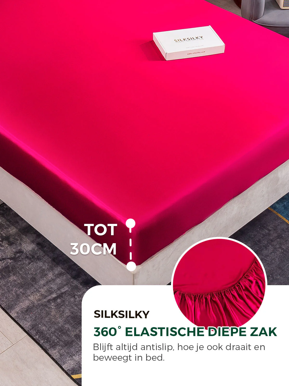 25Momme 3st Zijde Set Hoeslaken + 2x Kussensloops - Image 22