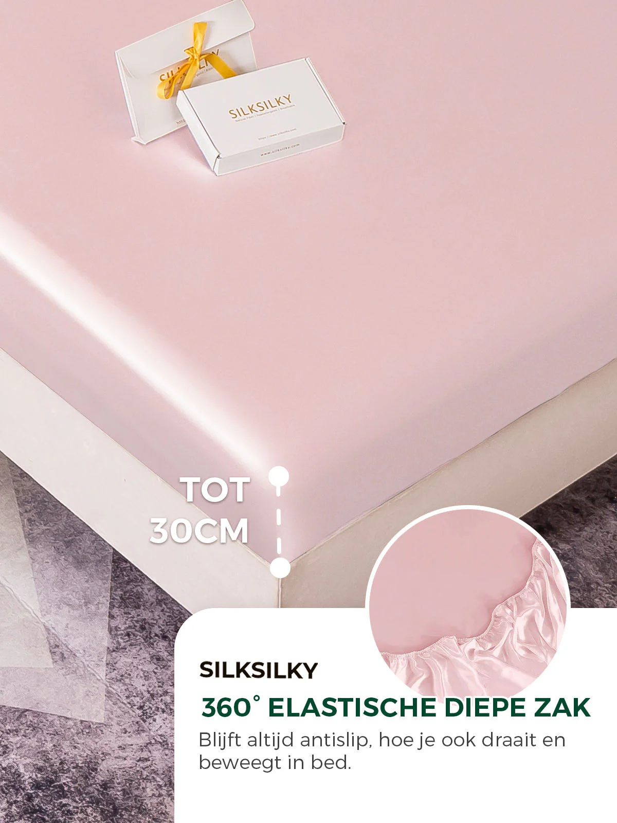 25Momme 4st Zijde Set Dekbedovertrek + Hoeslaken + 2x Kussensloops - Image 11