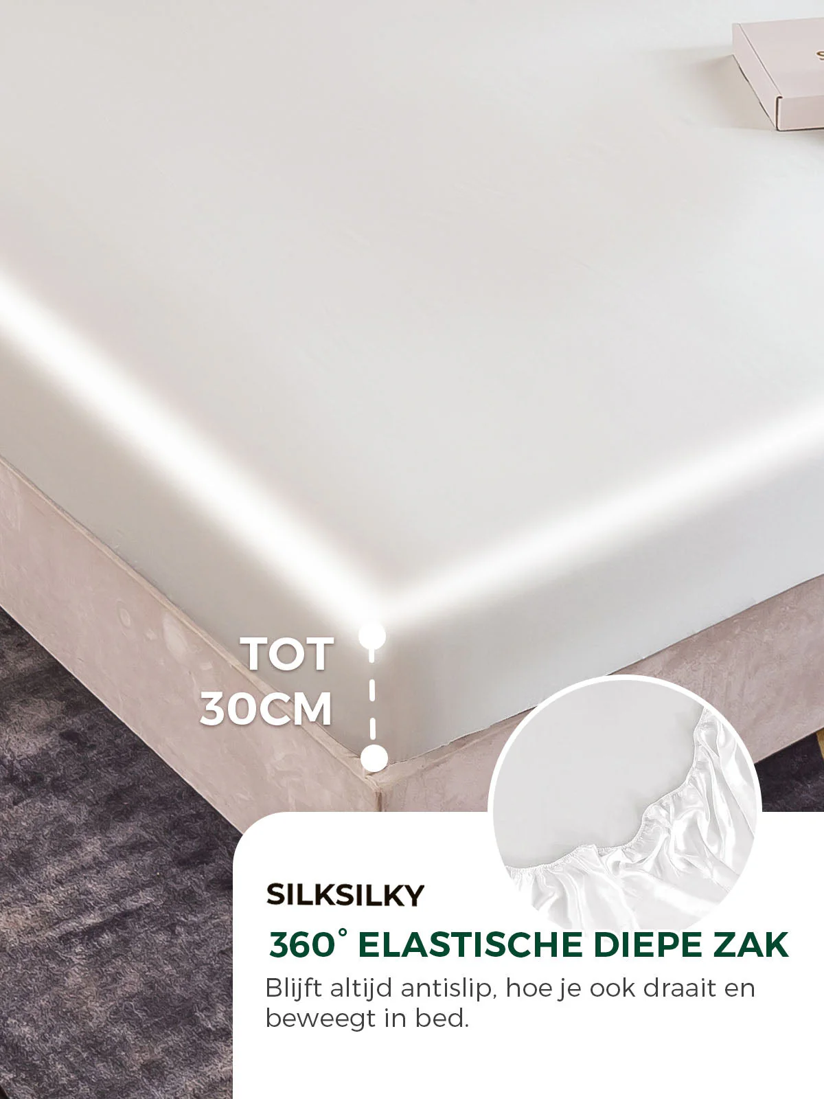 25Momme 4st Zijde Set Dekbedovertrek + Hoeslaken + 2x Kussensloops - Image 4