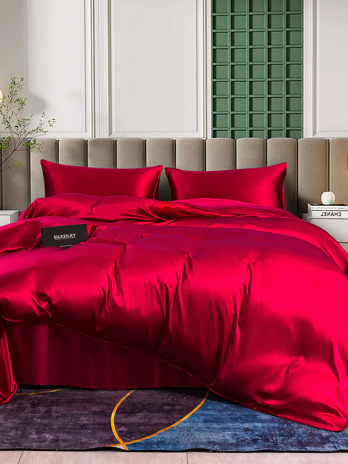 25Momme 4st Zijde Set Dekbedovertrek + Plat Laken + 2x Kussensloops - Image 17