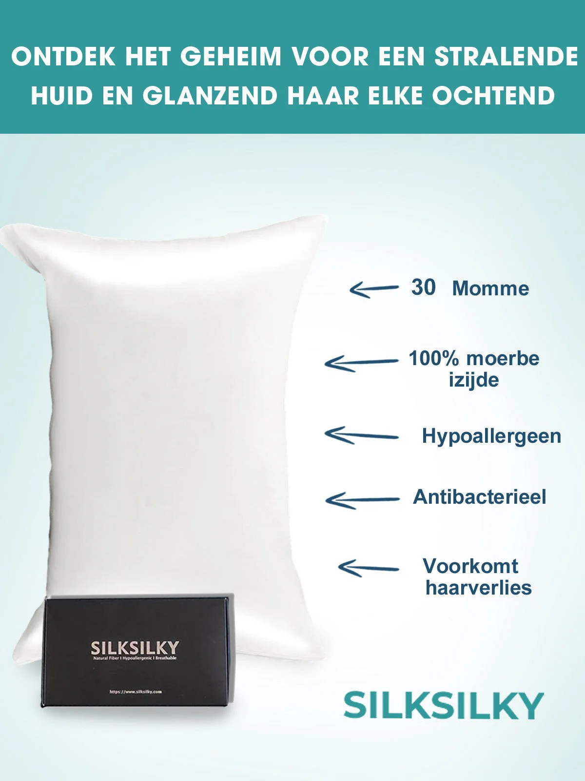 30Momme Luxueus 100% Zijde Kussensloop - Envelop Sluiting - Image 30