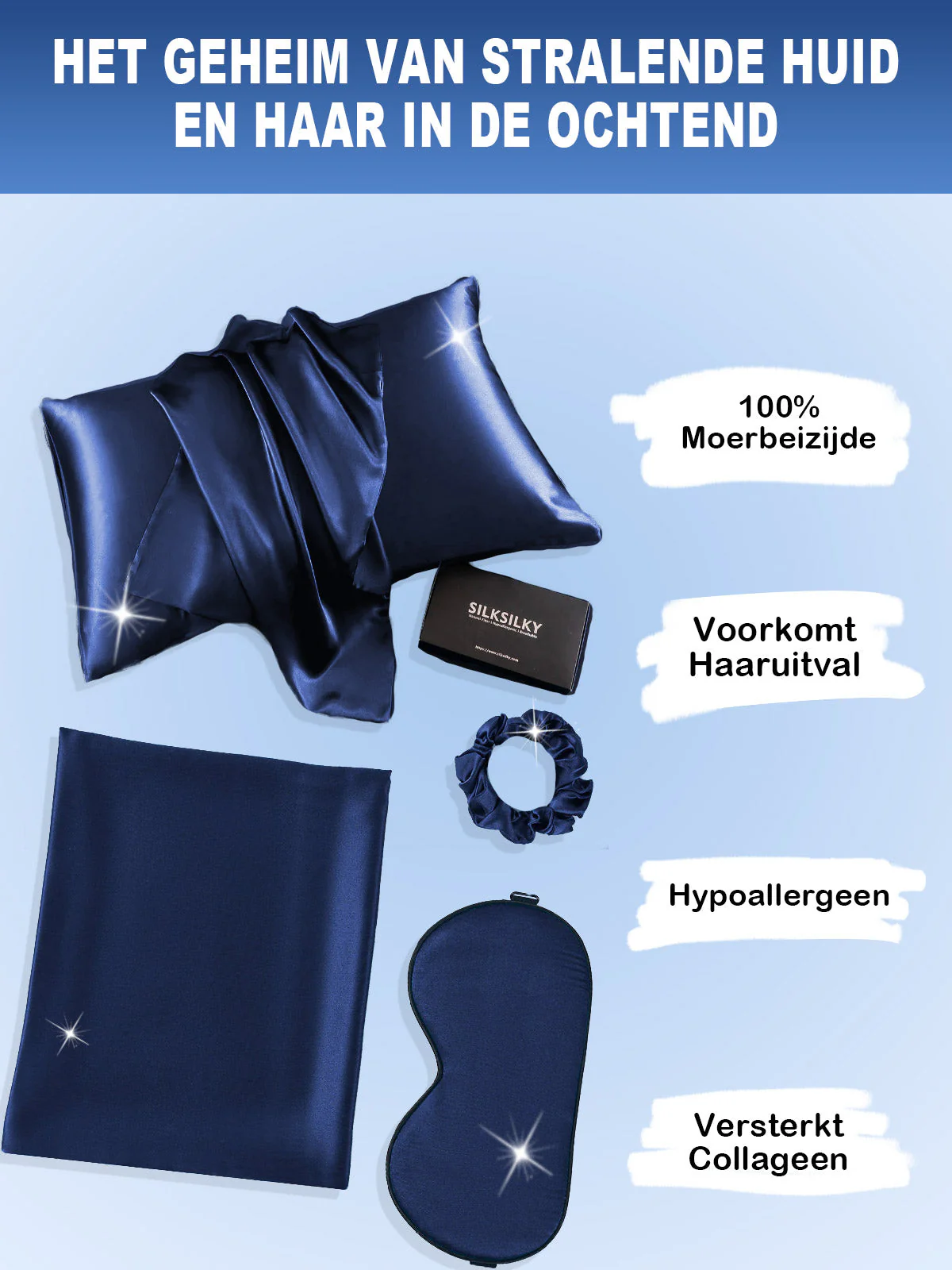 19Momme 3st Set Zijde Huidvriendelijke schoonheidsslaapset (Verborgen Rits Kussensloop) - Image 18