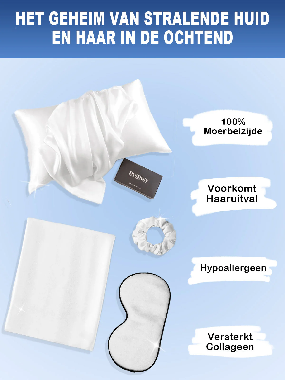 19Momme 3st Set Zijde Huidvriendelijke schoonheidsslaapset (Verborgen Rits Kussensloop) - Image 8